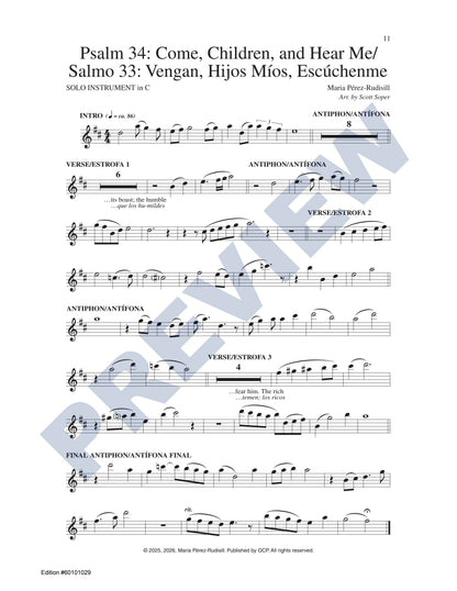 Psalm 34: Come, Children, and Hear Me/Salmo 33: Vengan, Hijos Míos, Escúchenme