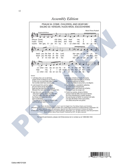 Psalm 34: Come, Children, and Hear Me/Salmo 33: Vengan, Hijos Míos, Escúchenme