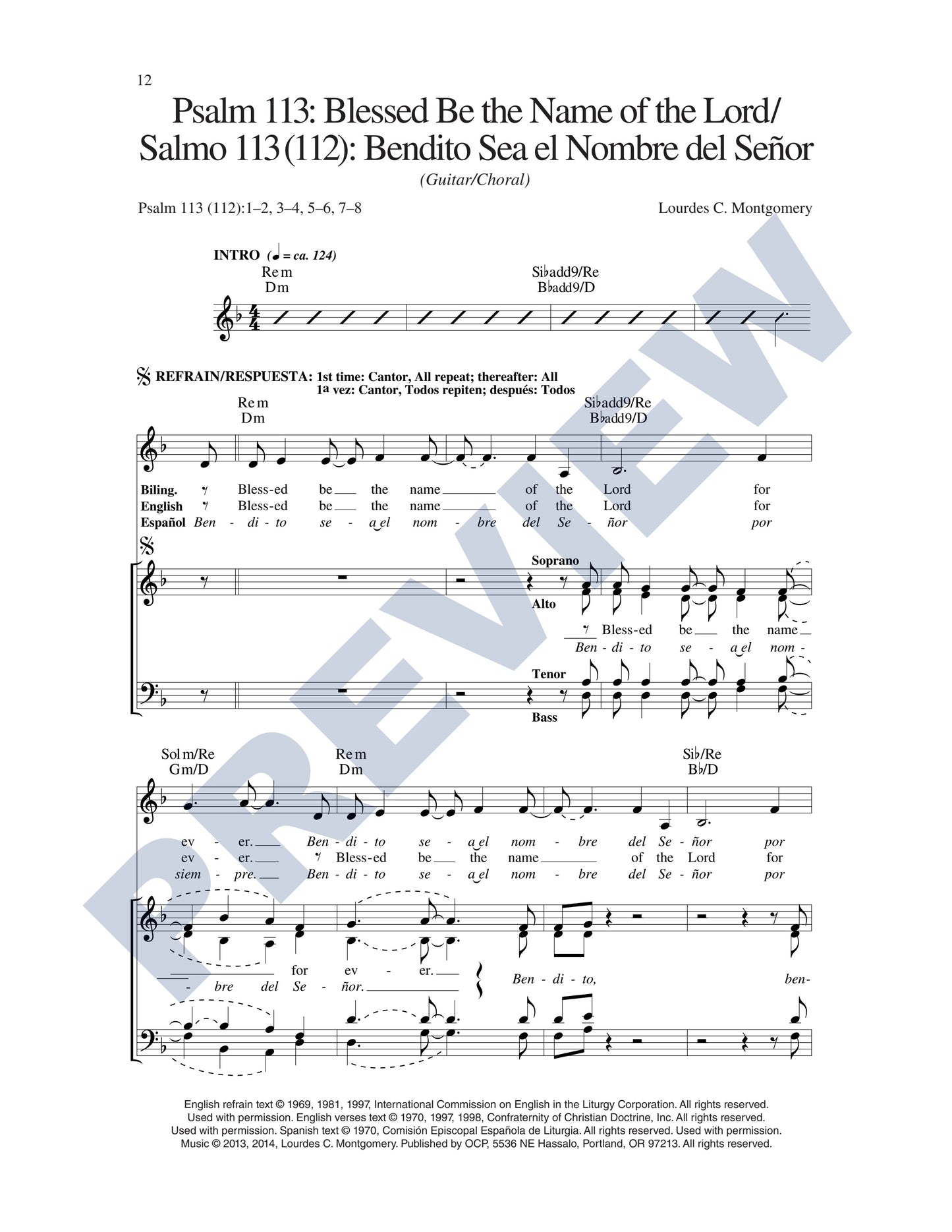 Psalm 113: Blessed Be the Name of the Lord/Salmo 113 (112): Bendito Sea el Nombre del Señor