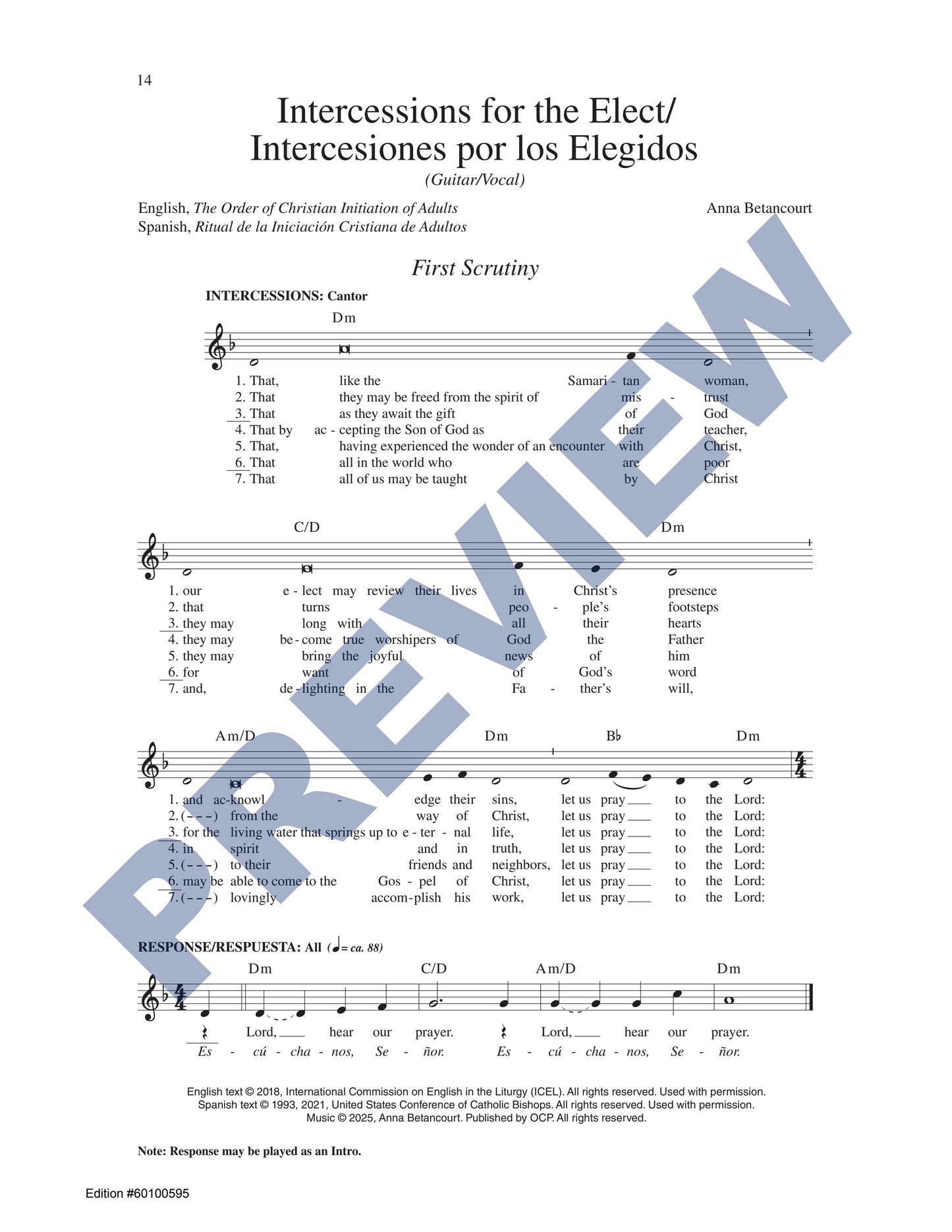 Intercessions for the Elect/Intercesiones por los Elegidos