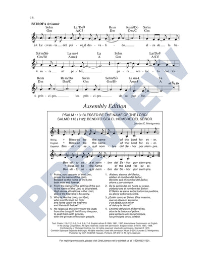 Psalm 113: Blessed Be the Name of the Lord/Salmo 113 (112): Bendito Sea el Nombre del Señor
