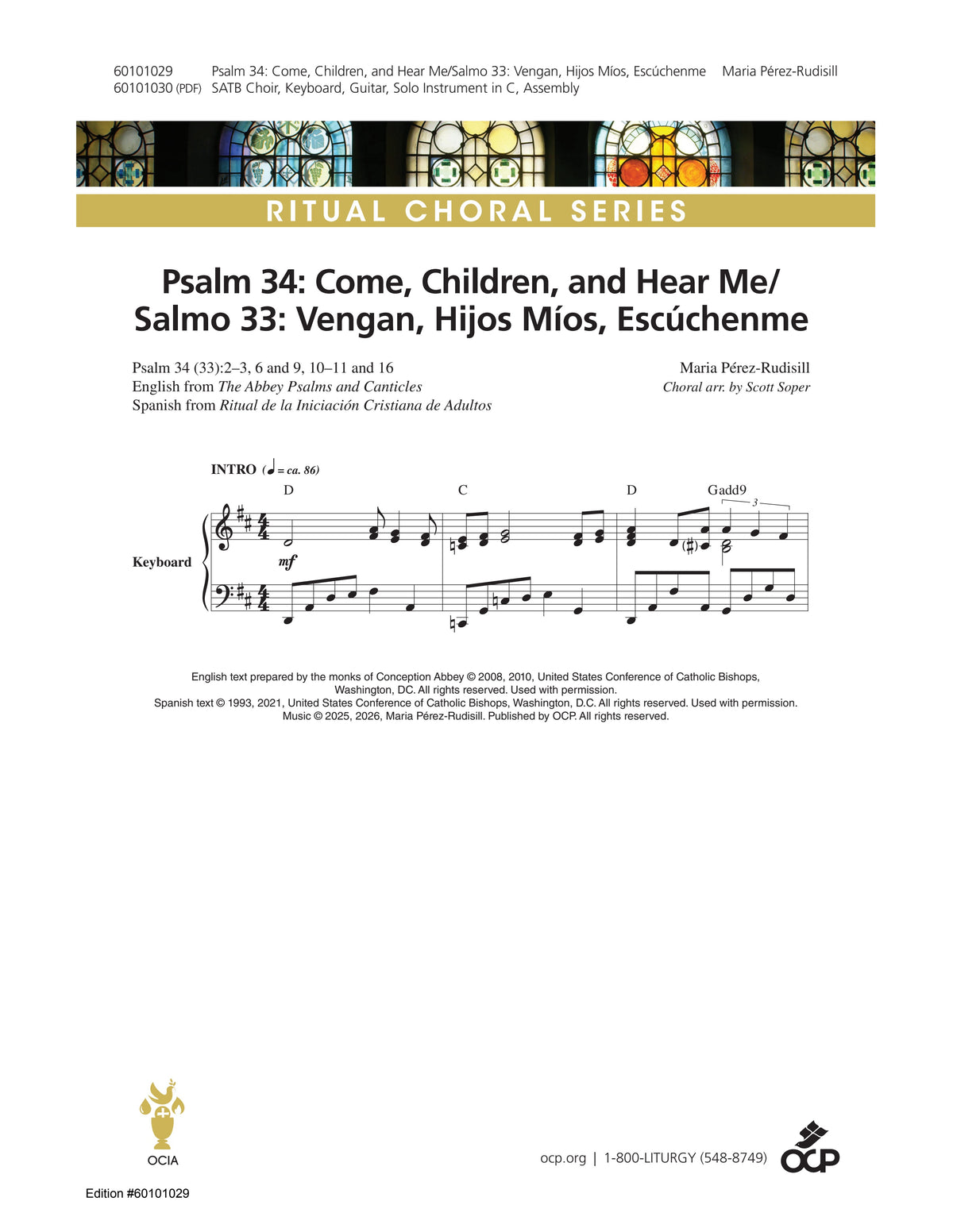 Psalm 34: Come, Children, and Hear Me/Salmo 33: Vengan, Hijos Míos, Escúchenme