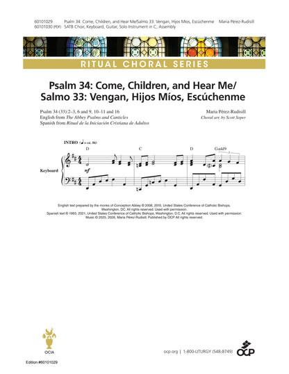 Psalm 34: Come, Children, and Hear Me/Salmo 33: Vengan, Hijos Míos, Escúchenme