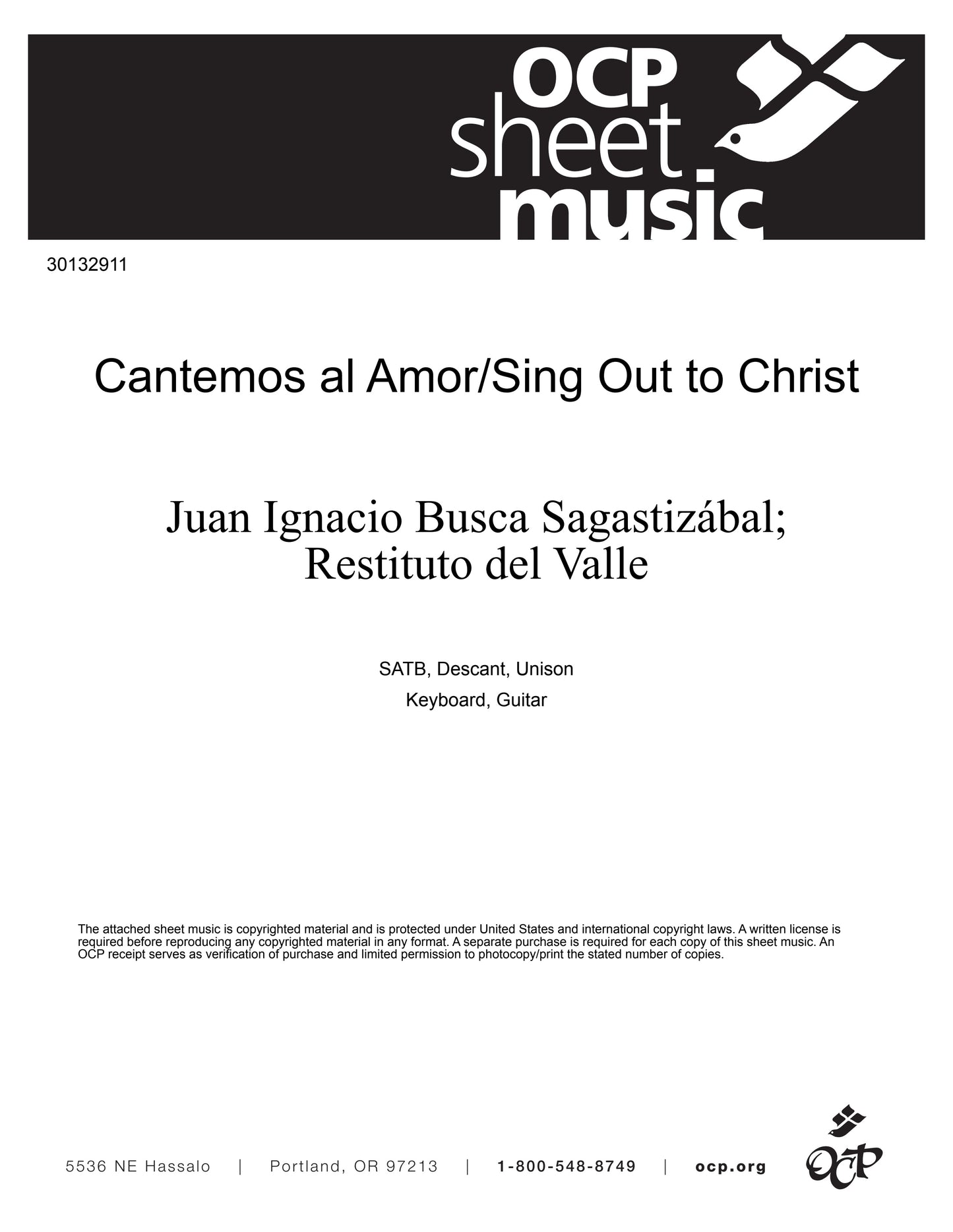 Cantemos al Amor/Sing Out to Christ