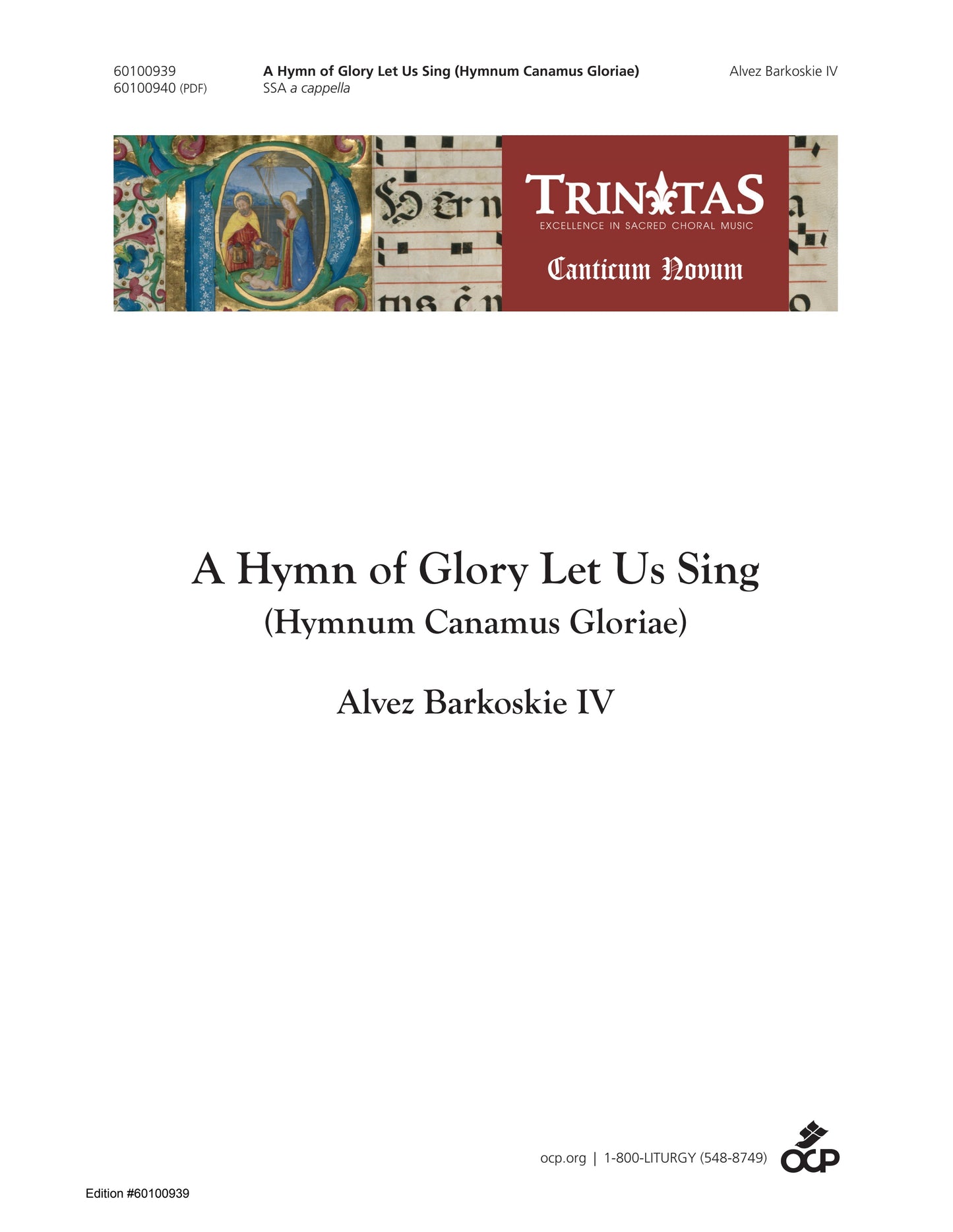 A Hymn of Glory Let Us Sing
