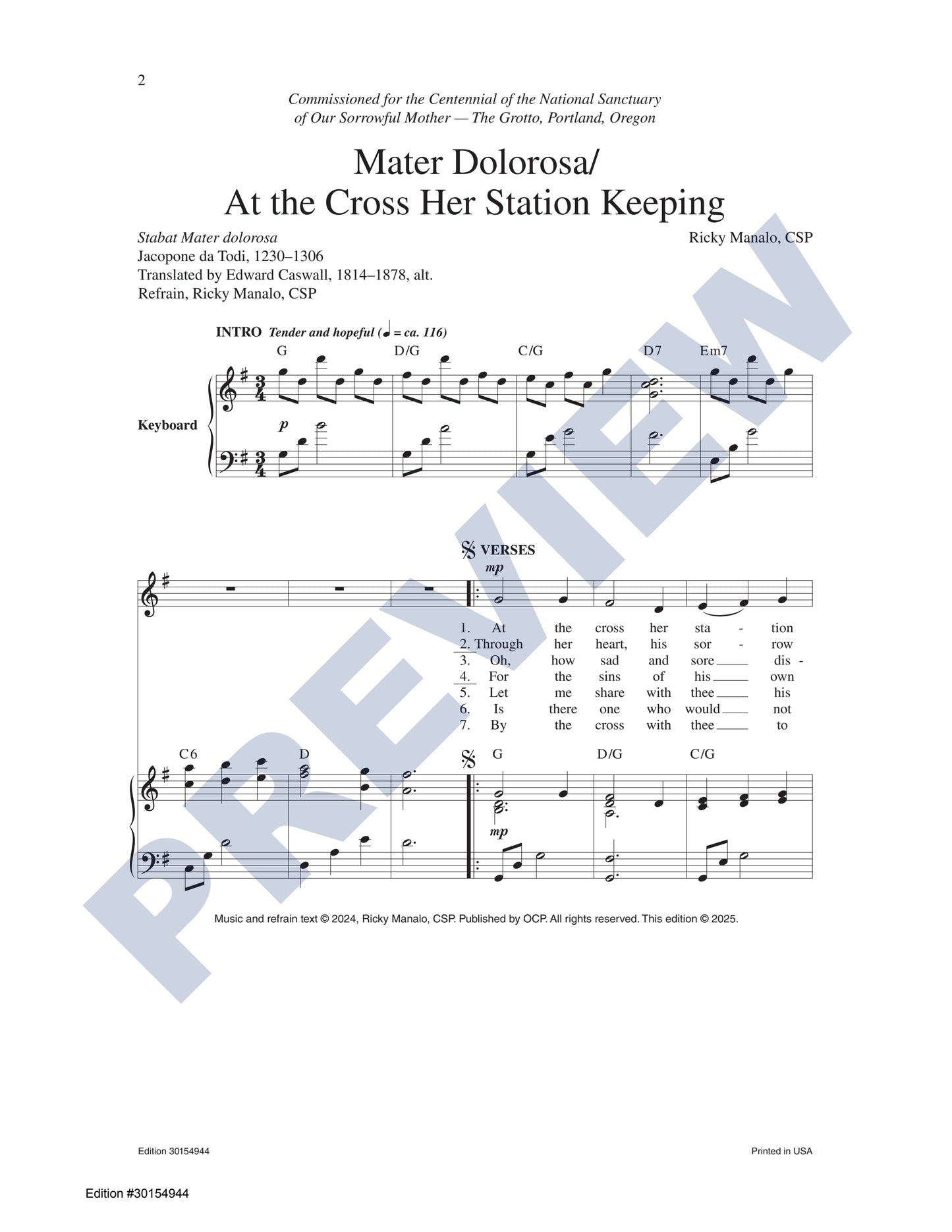 Mater Dolorosa/At the Cross Her Station Keeping