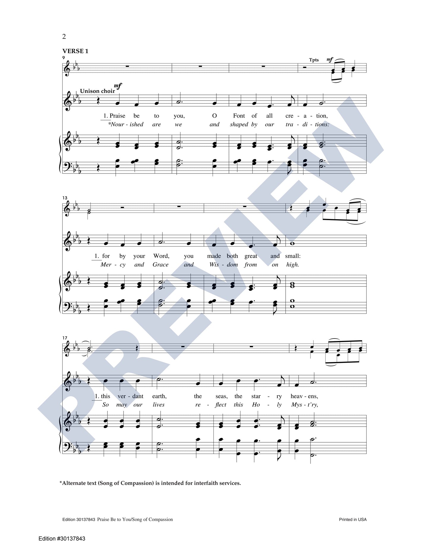 Praise Be to You/Song of Compassion