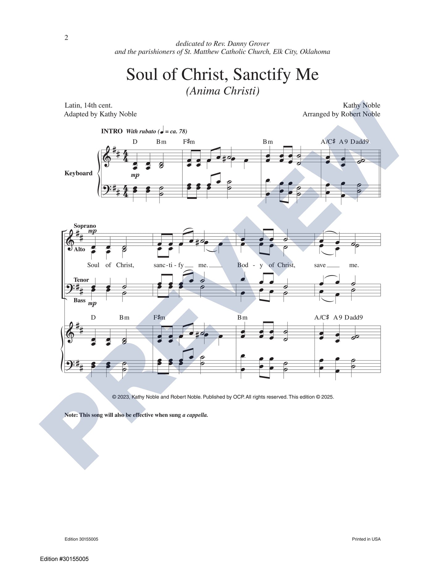 Soul of Christ, Sanctify Me (Anima Christi)