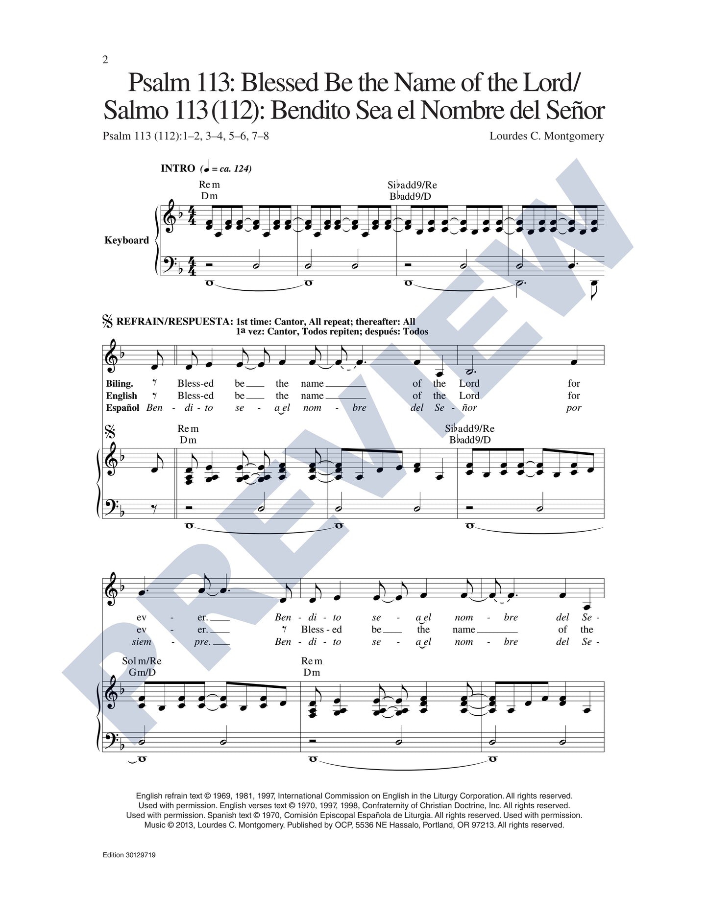 Psalm 113: Blessed Be the Name of the Lord/Salmo 113 (112): Bendito Sea el Nombre del Señor