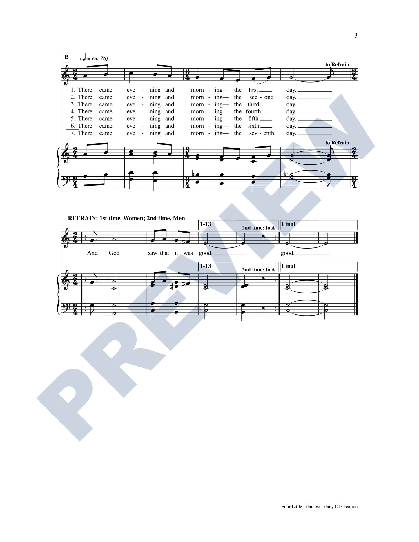 Four Little Litanies (With Themes for the Millennium)