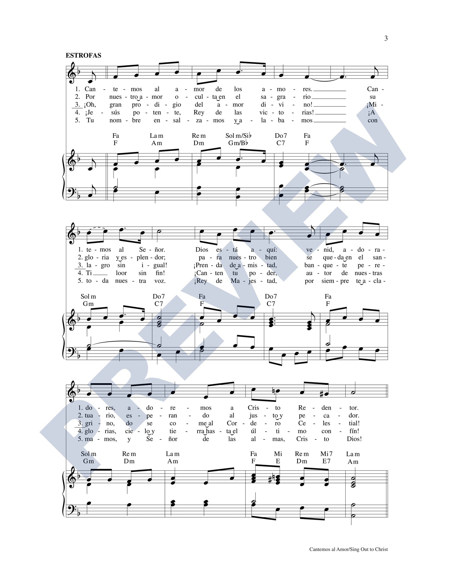 Cantemos al Amor/Sing Out to Christ