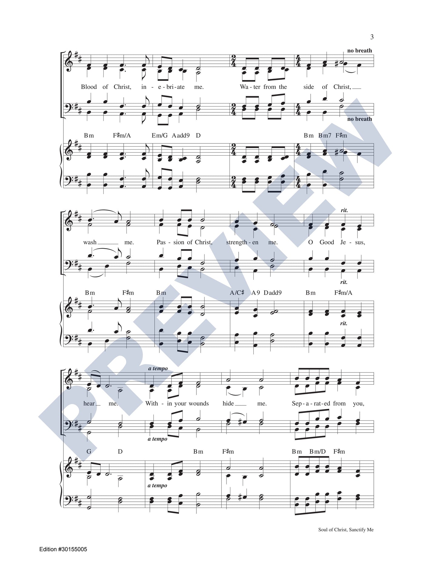 Soul of Christ, Sanctify Me (Anima Christi)