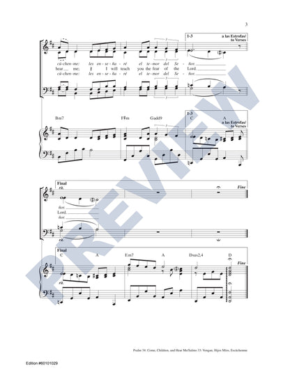 Psalm 34: Come, Children, and Hear Me/Salmo 33: Vengan, Hijos Míos, Escúchenme