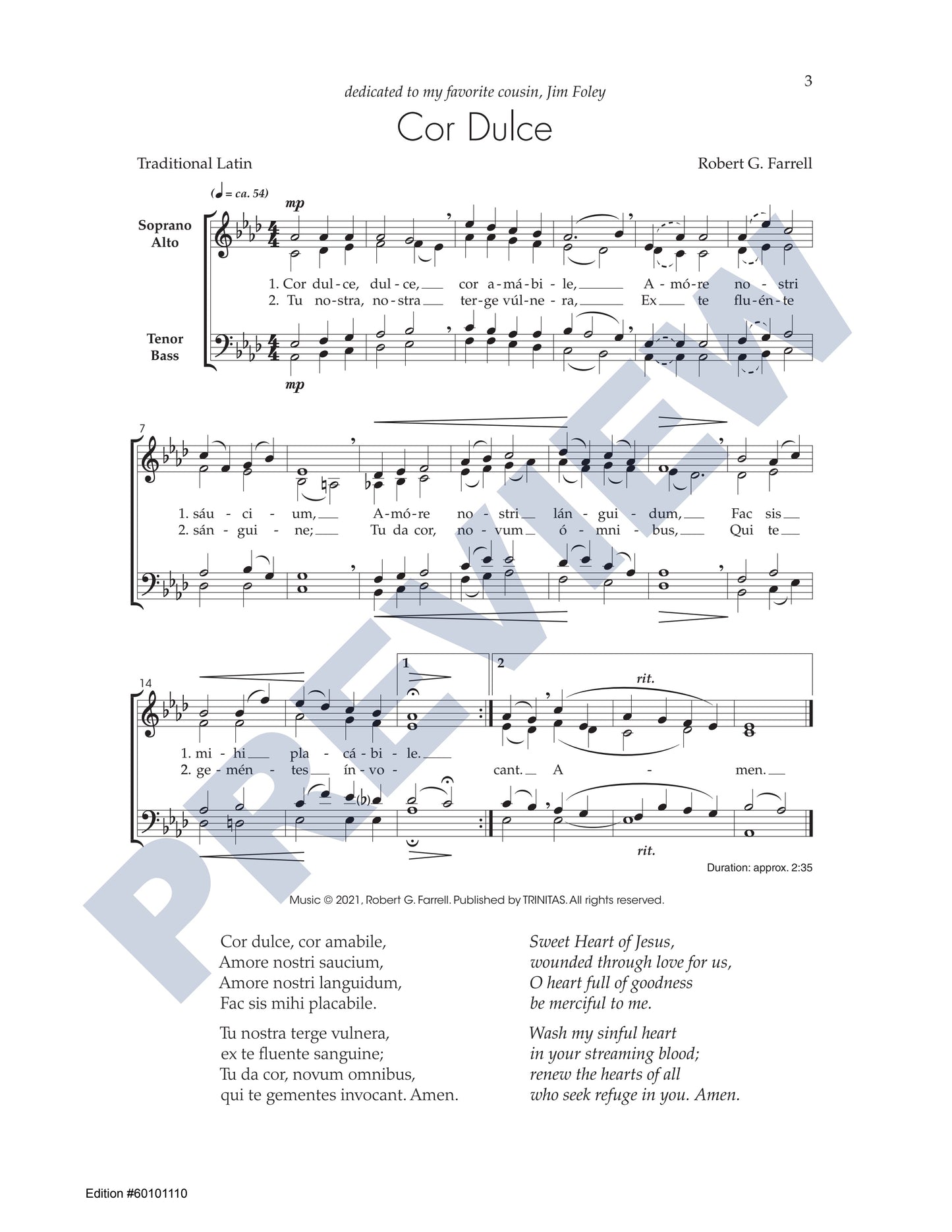 Three Short Motets on the Sacred Heart