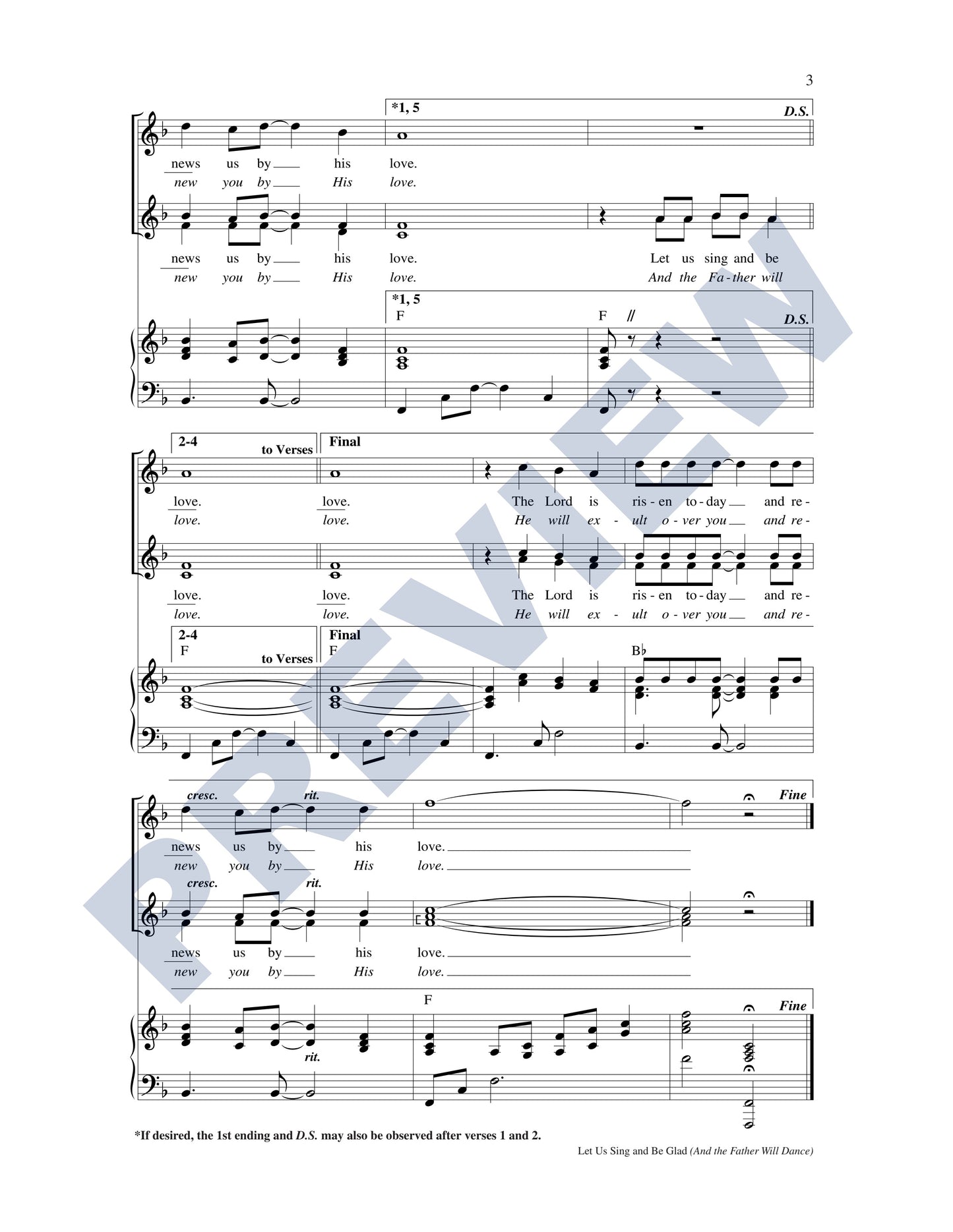 Let Us Sing and Be Glad/And the Father Will Dance