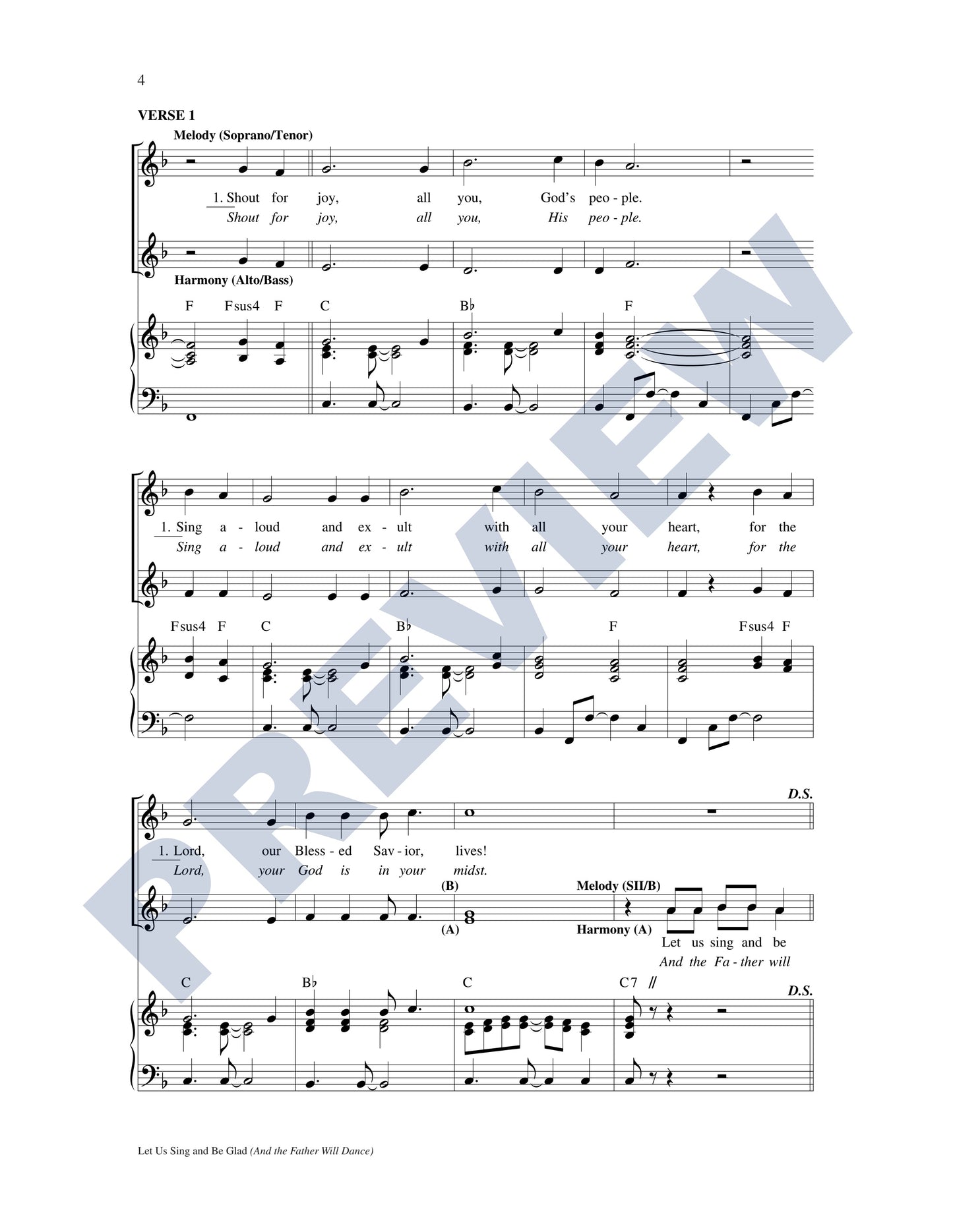 Let Us Sing and Be Glad/And the Father Will Dance