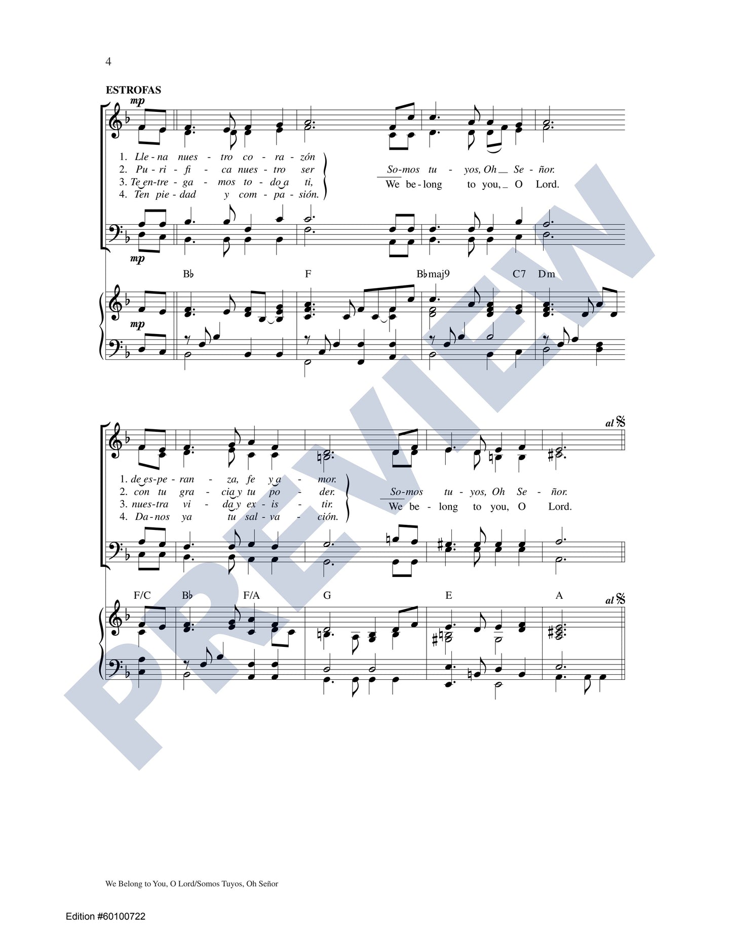 We Belong to You, O Lord/Somos Tuyos, Oh Señor