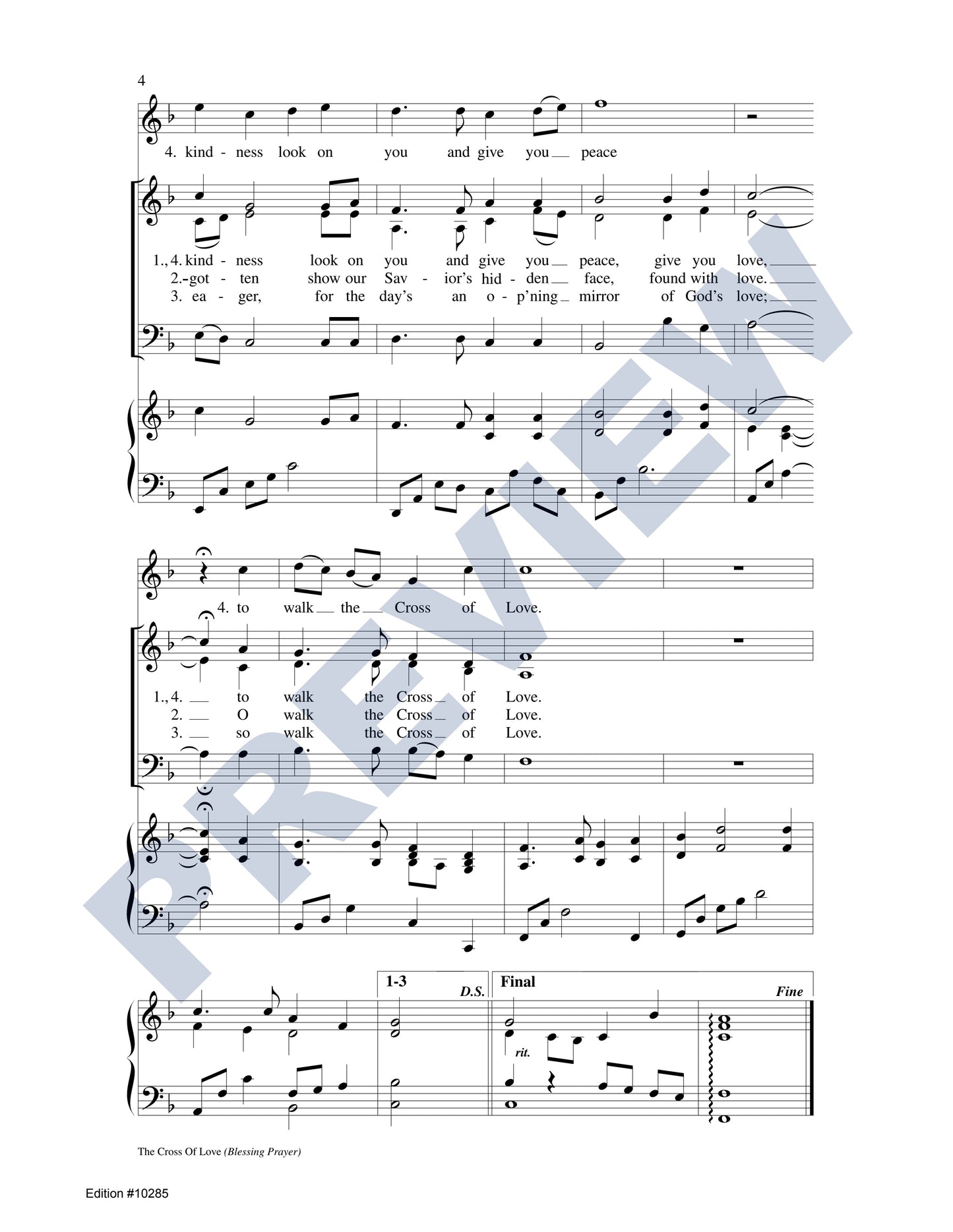The Cross of Love: Blessing Prayer/Song of Farewell