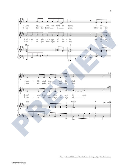 Psalm 34: Come, Children, and Hear Me/Salmo 33: Vengan, Hijos Míos, Escúchenme