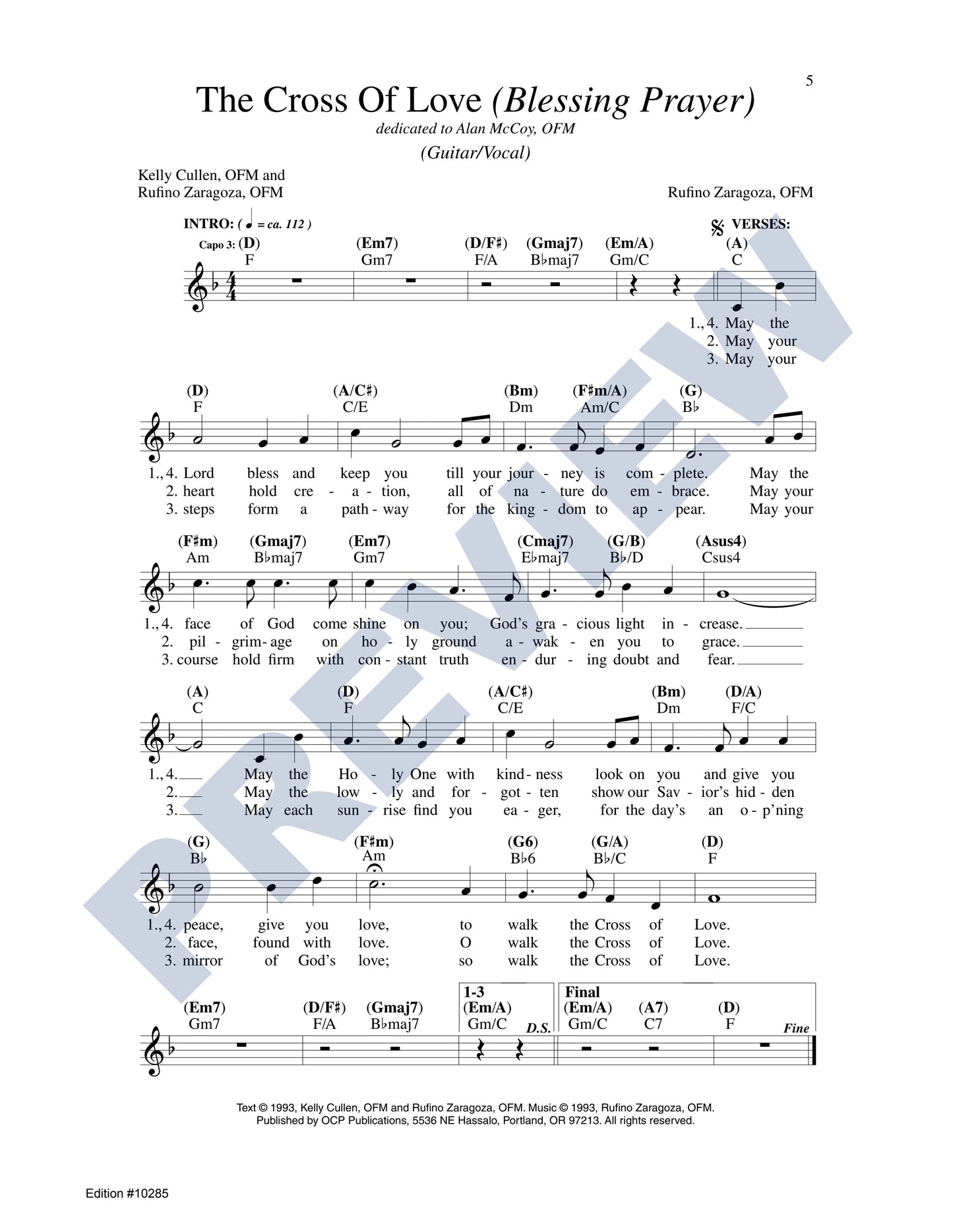 The Cross of Love: Blessing Prayer/Song of Farewell