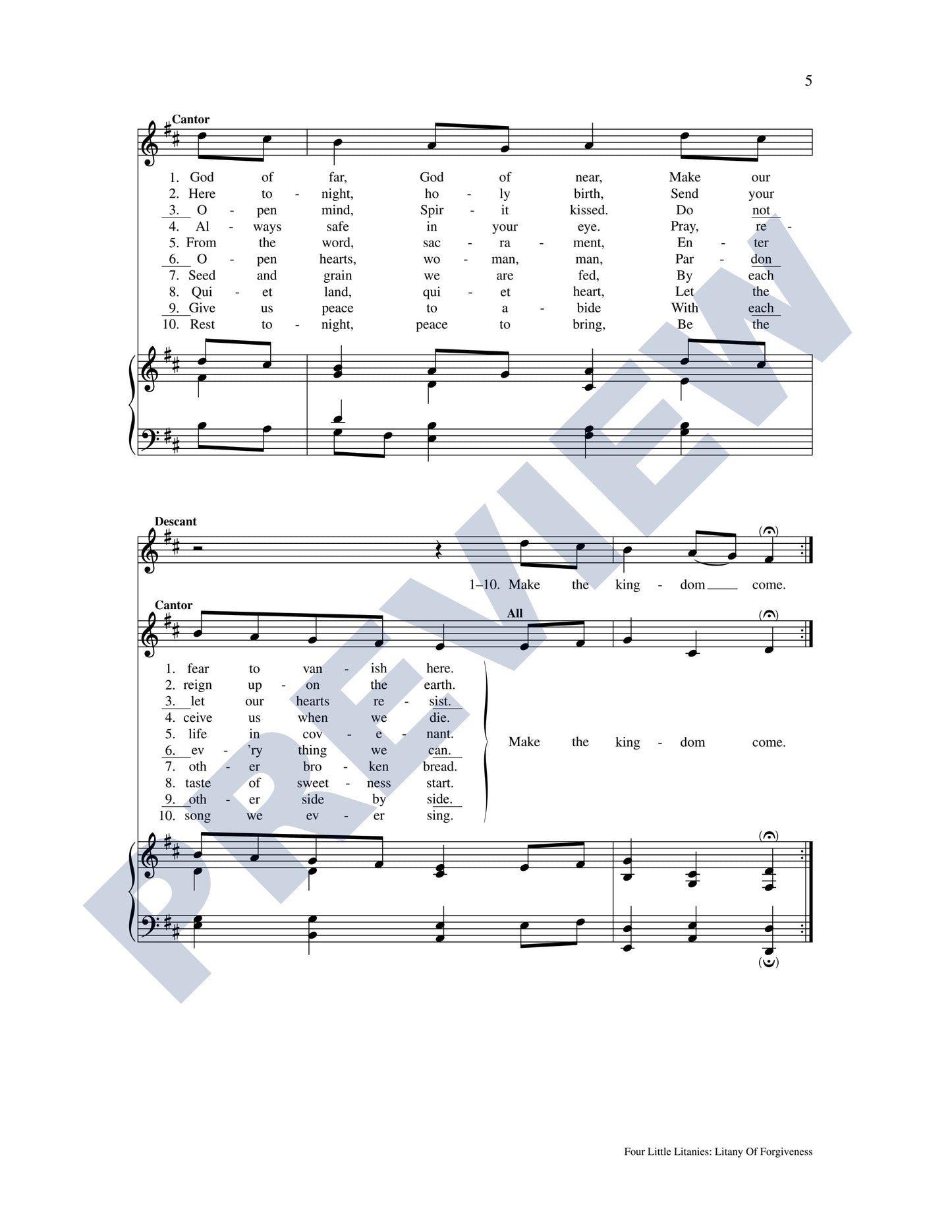 Four Little Litanies (With Themes for the Millennium)