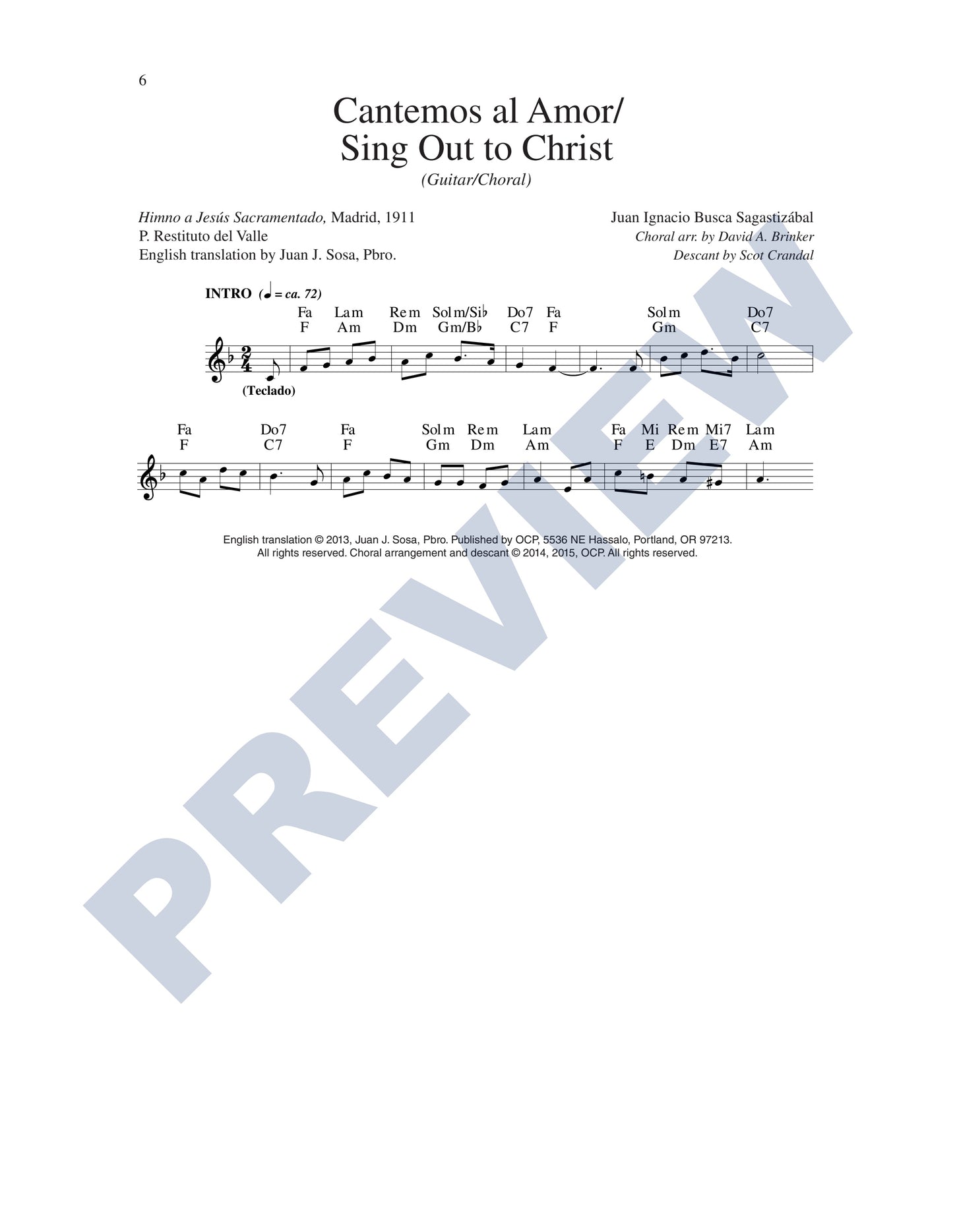 Cantemos al Amor/Sing Out to Christ