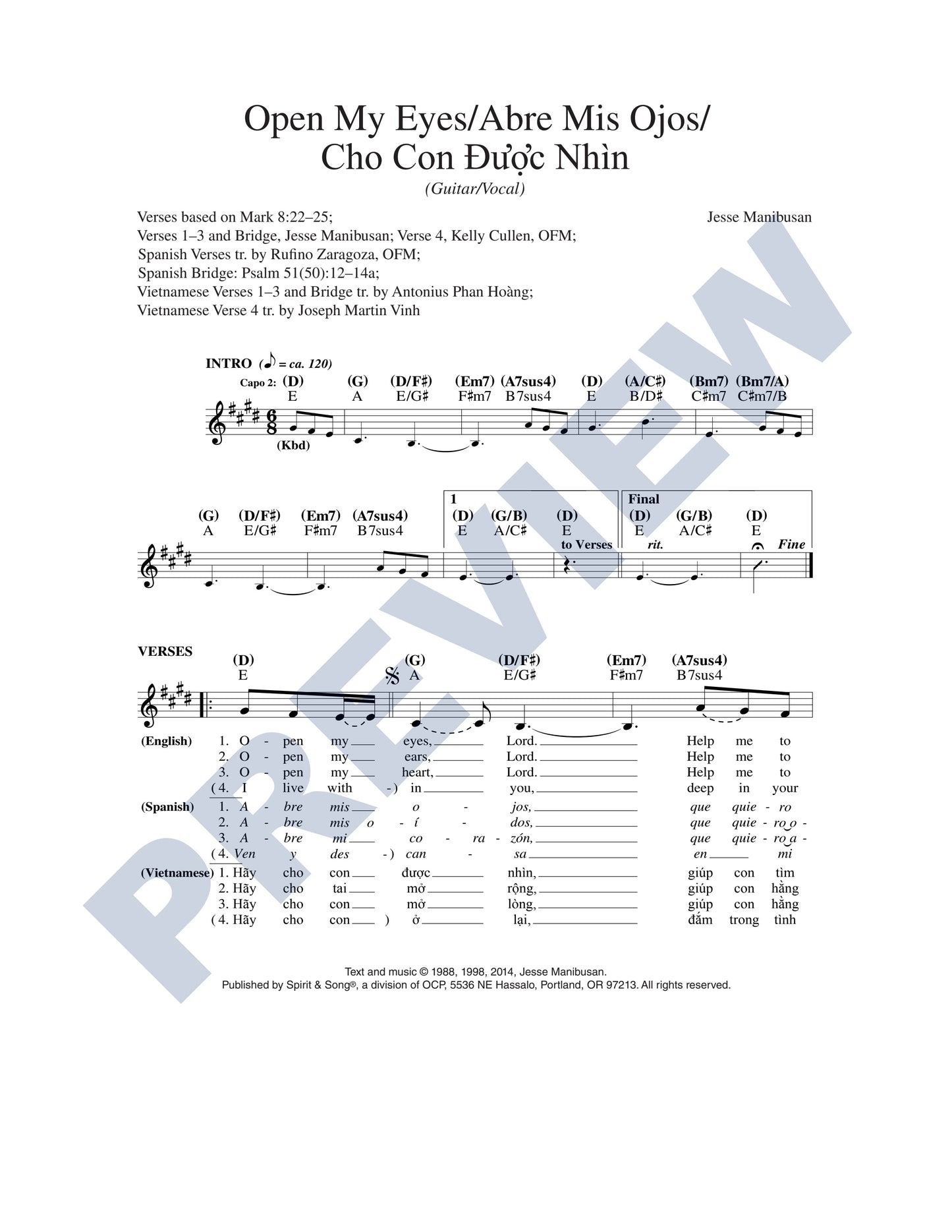 Open My Eyes/Abre Mis Ojos/Cho Con Duoc Nhin