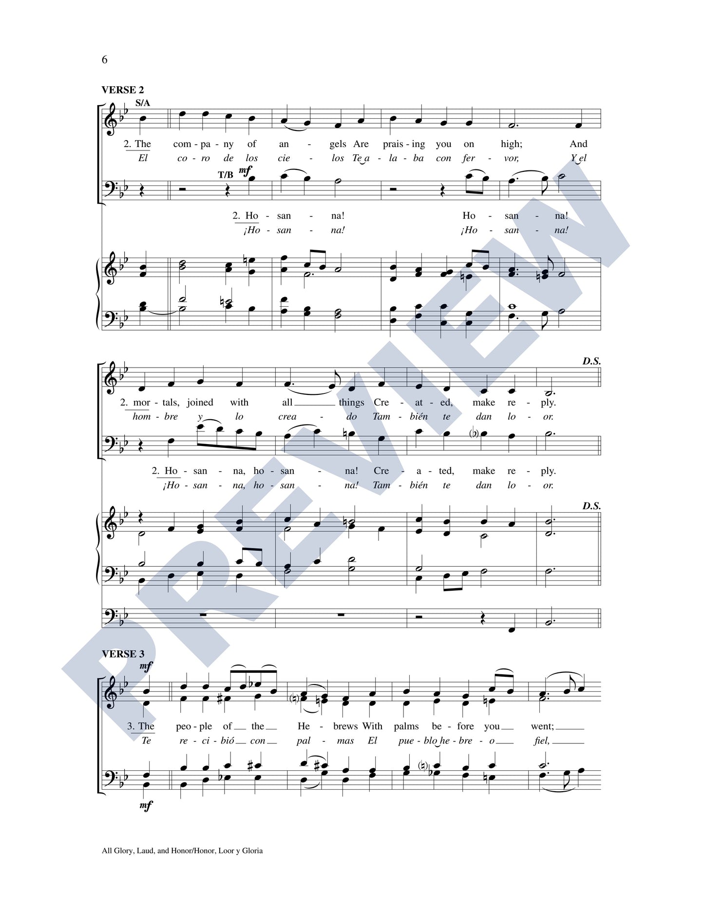 All Glory, Laud, and Honor/Honor, Loor y Gloria