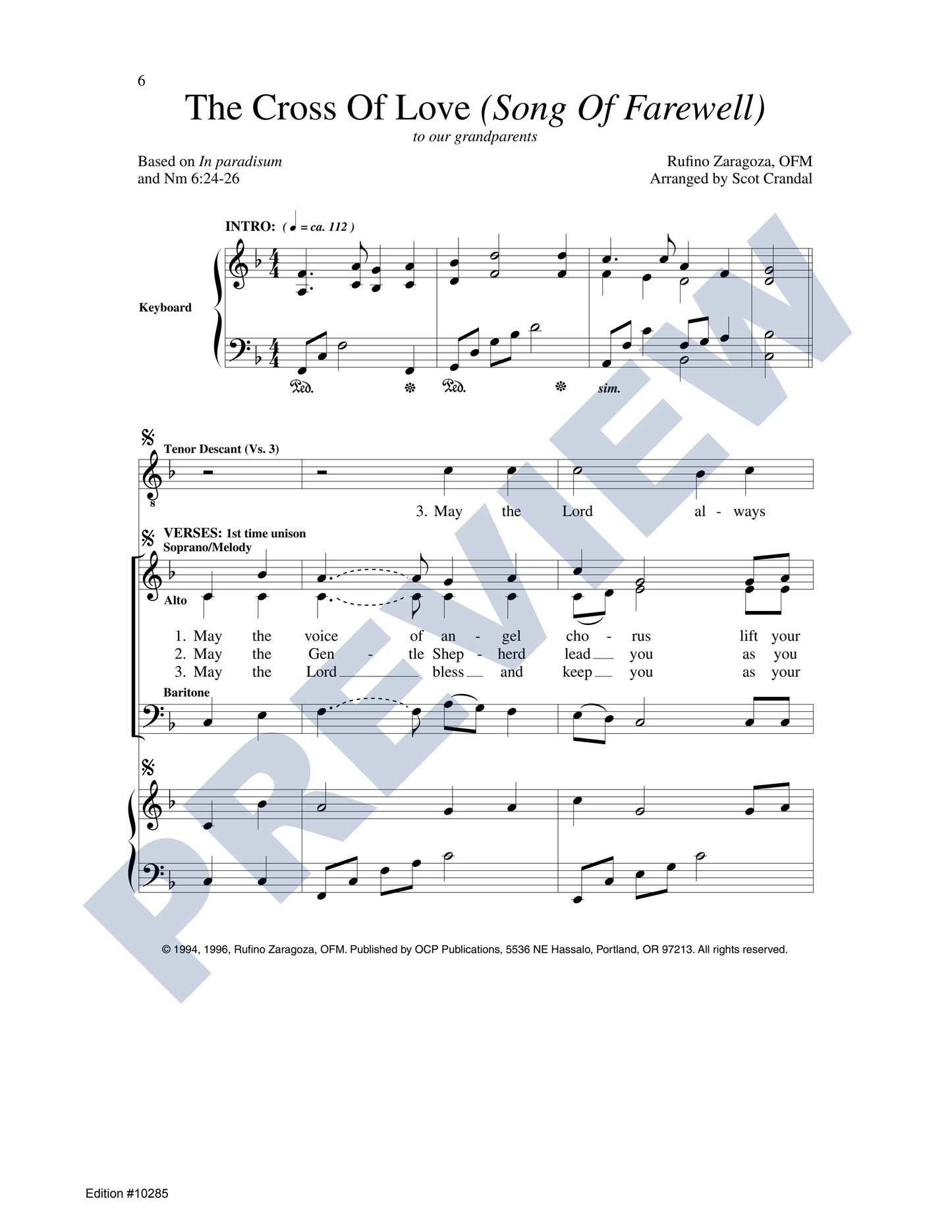 The Cross of Love: Blessing Prayer/Song of Farewell
