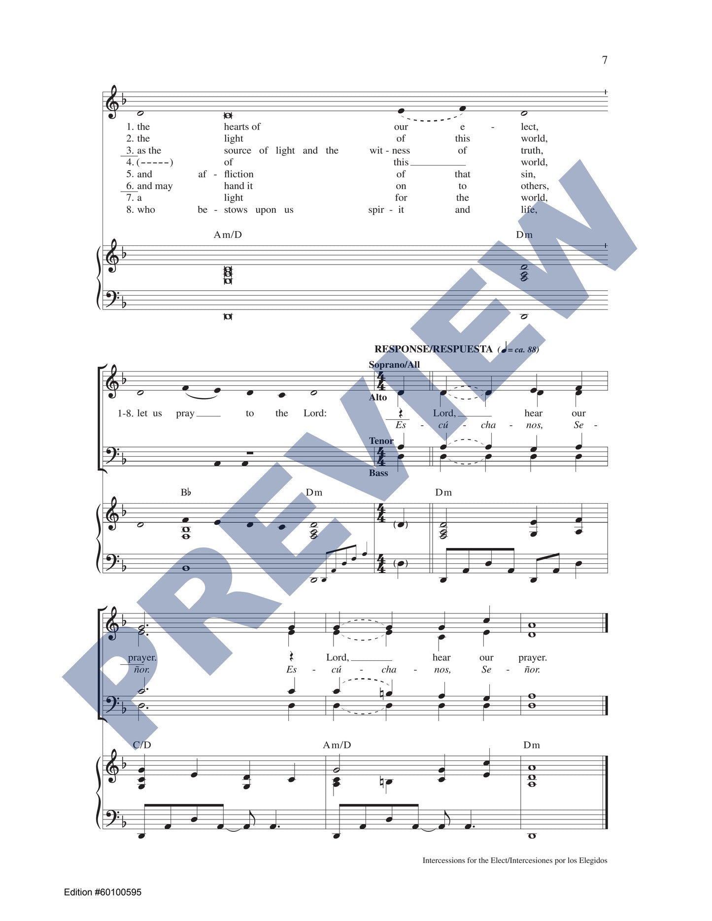 Intercessions for the Elect/Intercesiones por los Elegidos