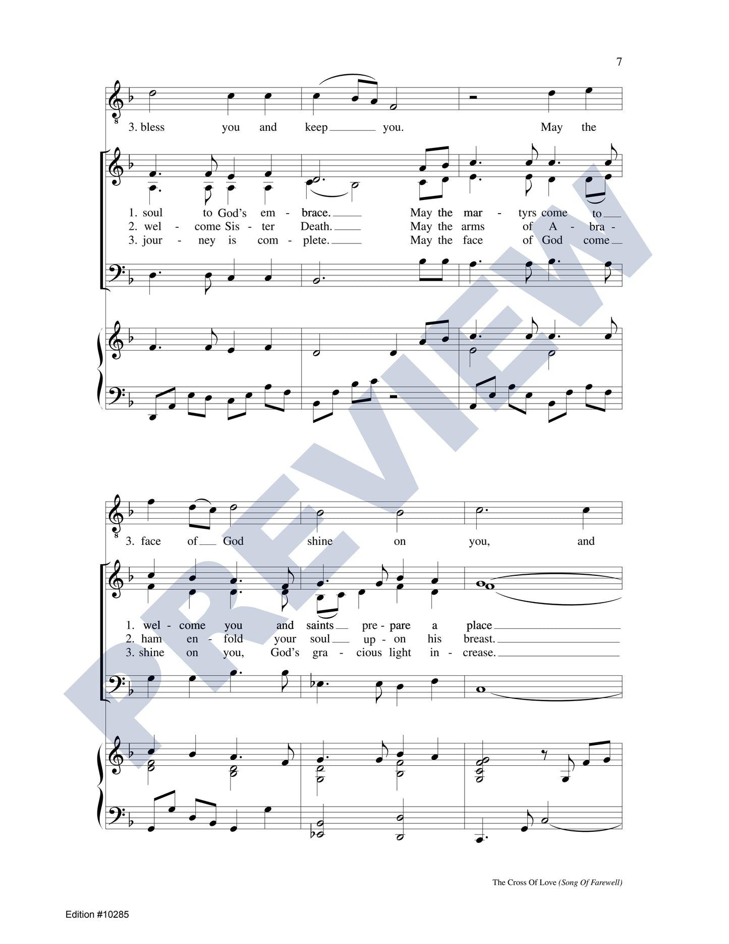 The Cross of Love: Blessing Prayer/Song of Farewell