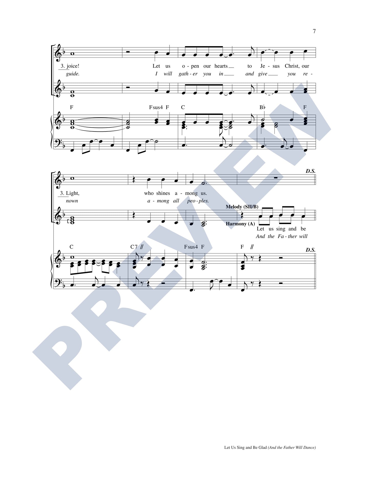 Let Us Sing and Be Glad/And the Father Will Dance