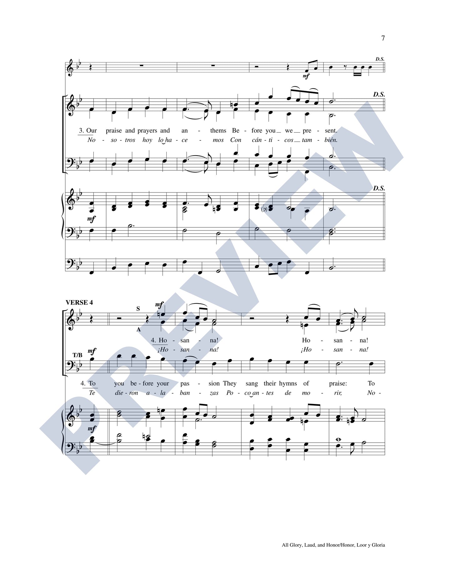 All Glory, Laud, and Honor/Honor, Loor y Gloria