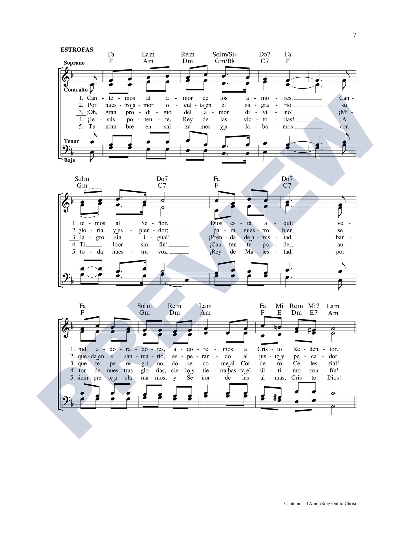 Cantemos al Amor/Sing Out to Christ