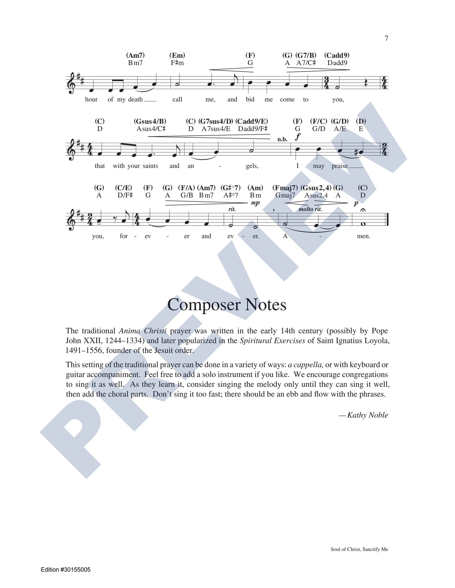 Soul of Christ, Sanctify Me (Anima Christi)