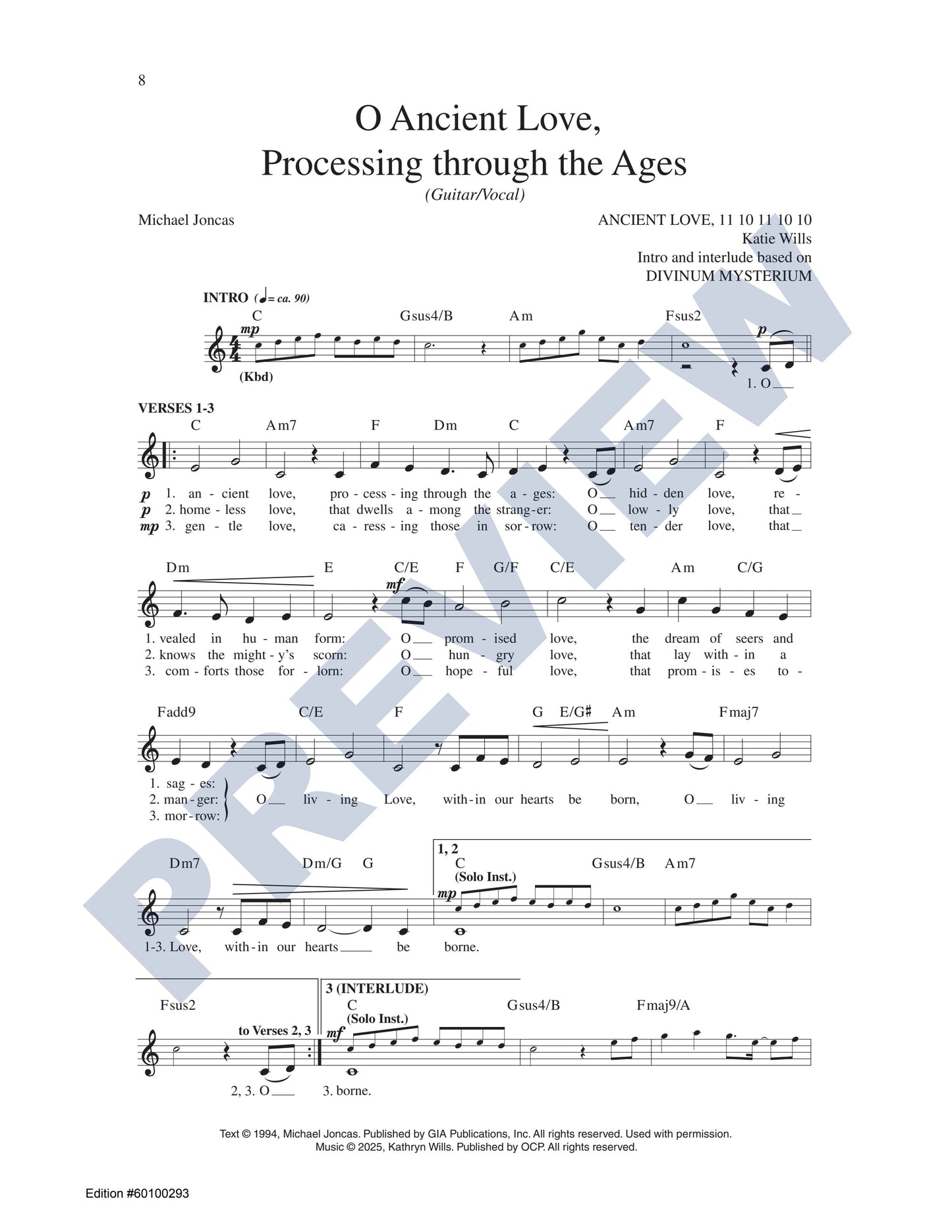 O Ancient Love, Processing through the Ages
