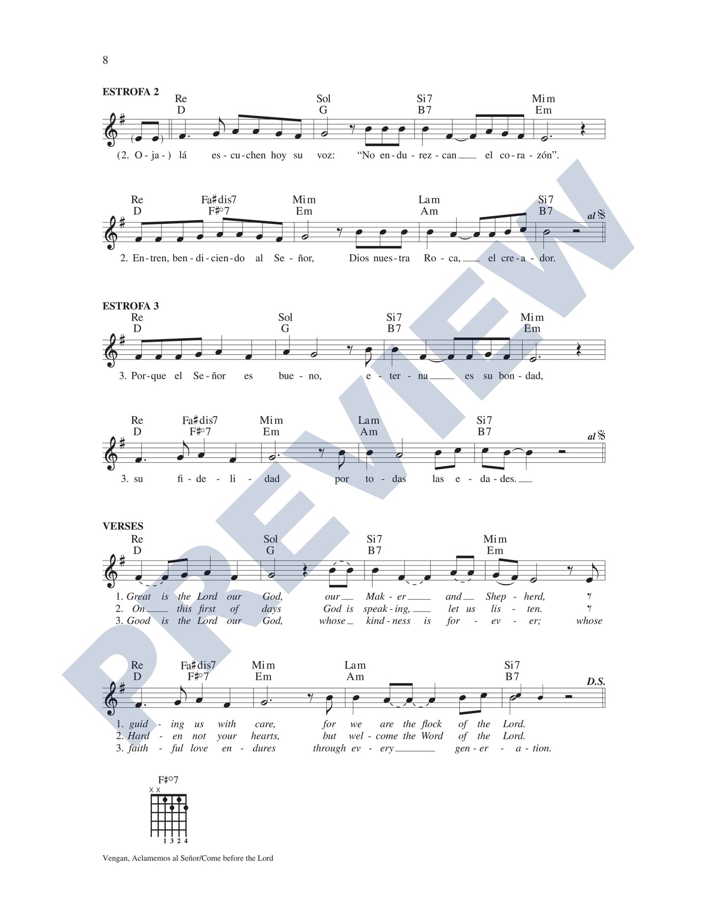 Vengan, Aclamemos al Señor/Come Before the Lord