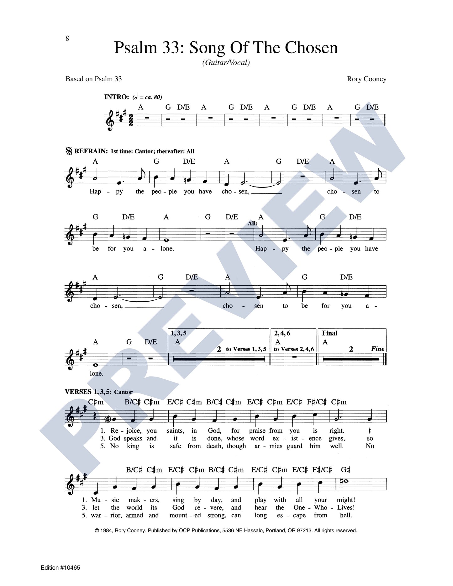 Psalm 33: Song of the Chosen