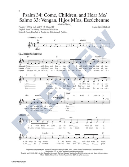 Psalm 34: Come, Children, and Hear Me/Salmo 33: Vengan, Hijos Míos, Escúchenme