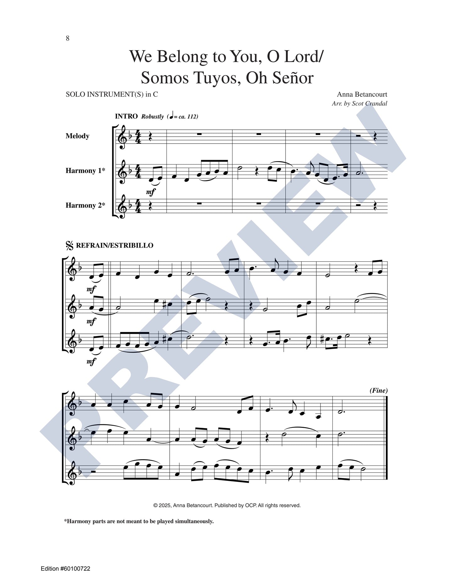 We Belong to You, O Lord/Somos Tuyos, Oh Señor
