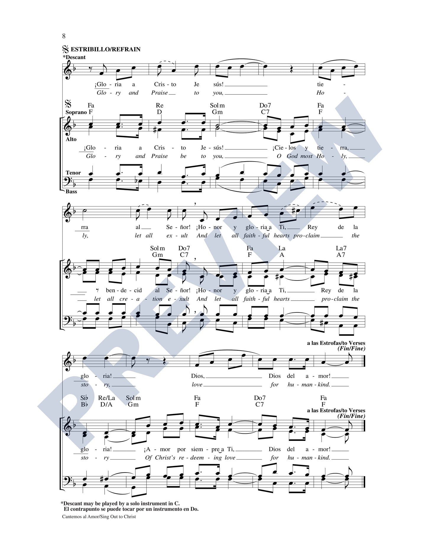 Cantemos al Amor/Sing Out to Christ