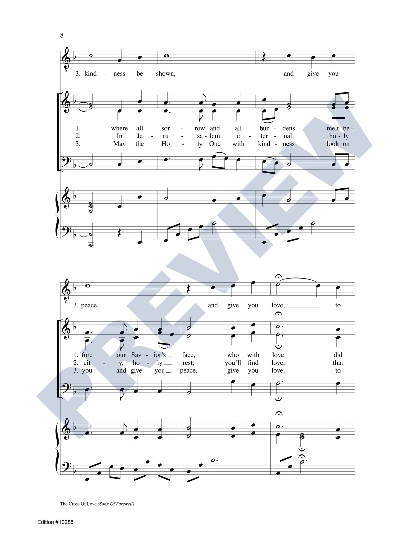 The Cross of Love: Blessing Prayer/Song of Farewell
