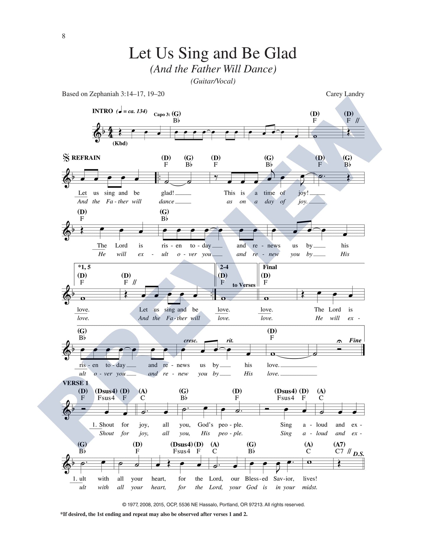 Let Us Sing and Be Glad/And the Father Will Dance