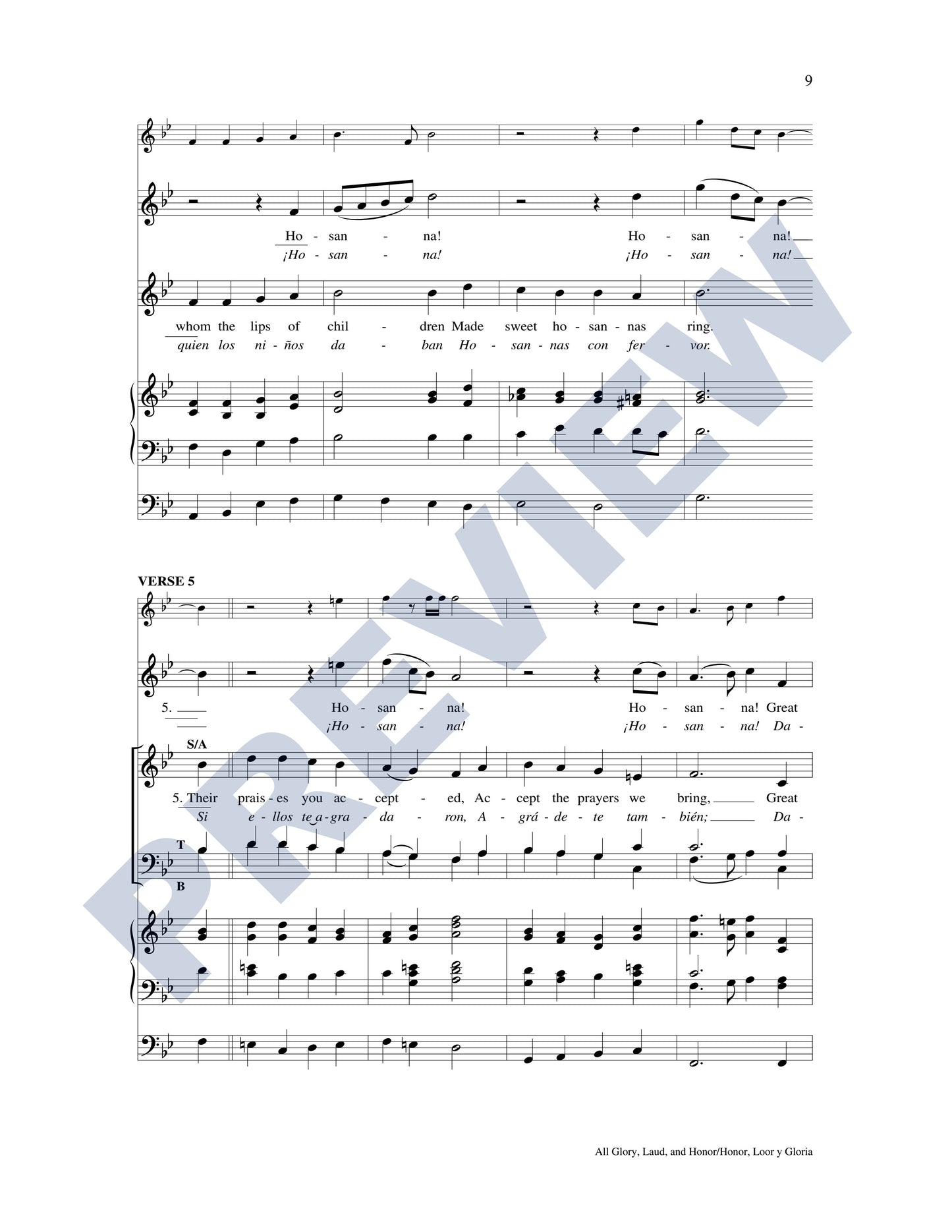 All Glory, Laud, and Honor/Honor, Loor y Gloria