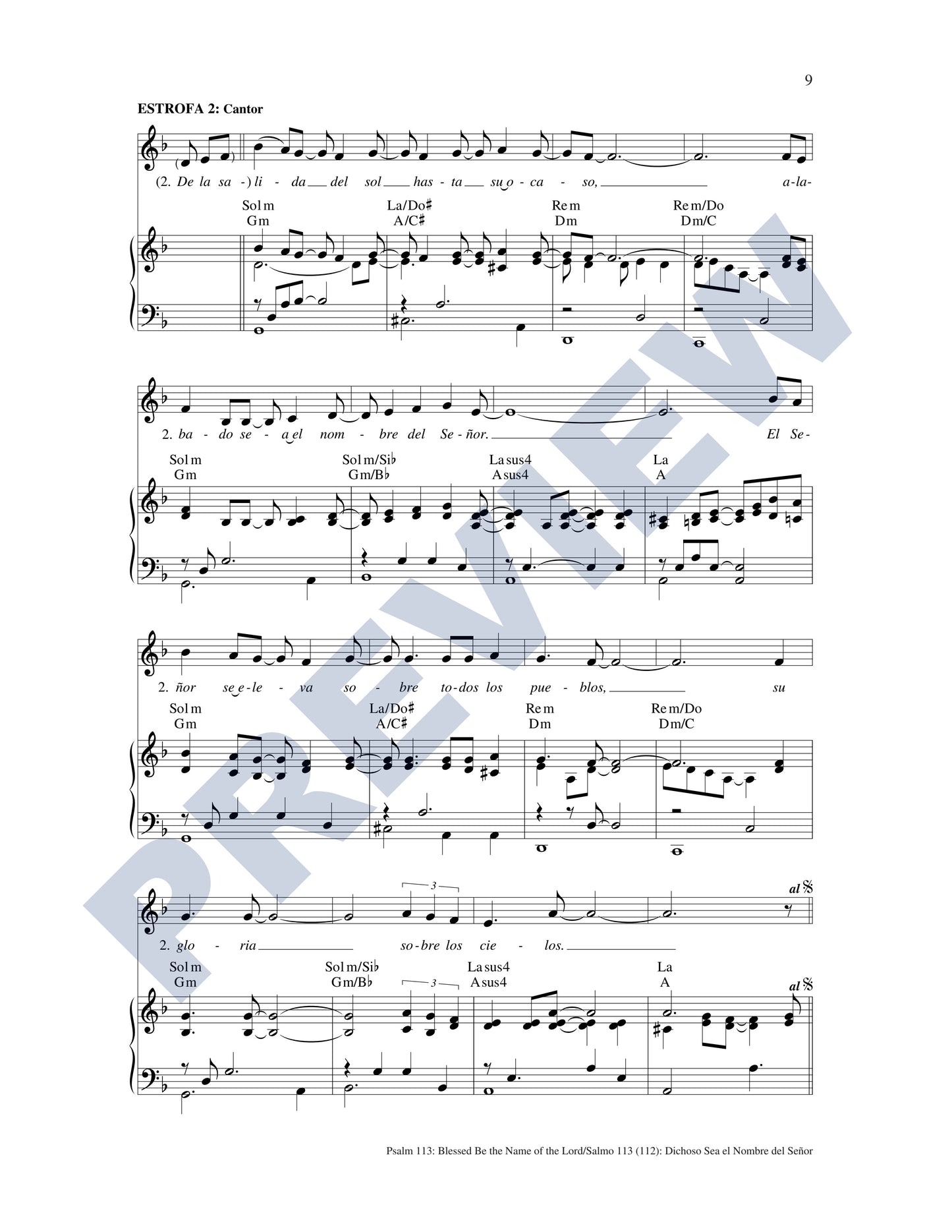 Psalm 113: Blessed Be the Name of the Lord/Salmo 113 (112): Bendito Sea el Nombre del Señor