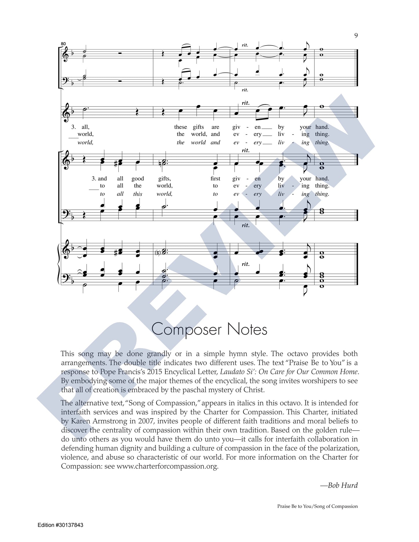 Praise Be to You/Song of Compassion